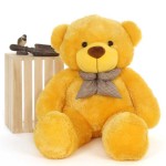 4 Feet Yellow Big Teddy Bear with a Bow